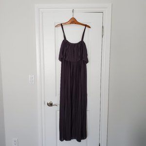 NWT H by Halston pleated strapped maxi dress